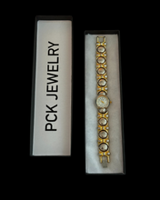 Load image into Gallery viewer, vintage silver &amp; gold chunky circle watch
