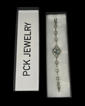 Load image into Gallery viewer, vintage dainty silver &amp; blue flower watch
