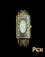 Load image into Gallery viewer, vintage silver &amp; gold cross watch
