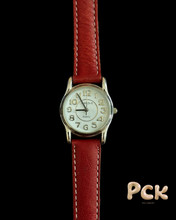 Load image into Gallery viewer, vintage modern red leather watch
