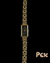 Load image into Gallery viewer, vintage seiko black &amp; gold watch
