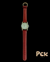 Load image into Gallery viewer, vintage modern red leather watch
