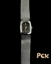 Load image into Gallery viewer, vintage silver &amp; black timex watch
