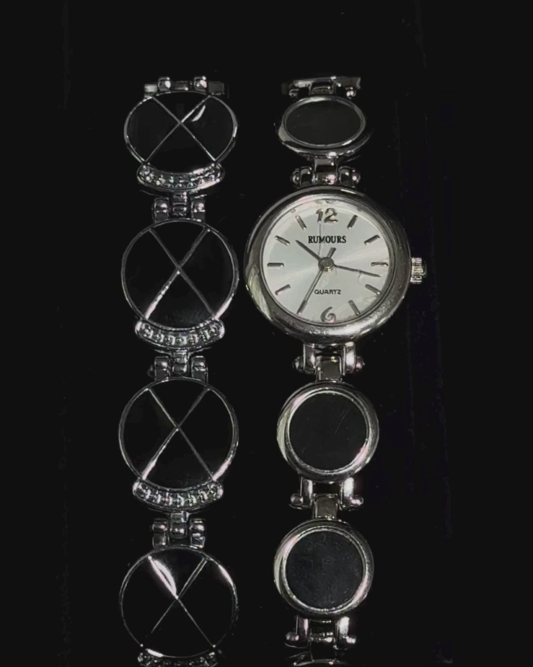 silver & black circle stack