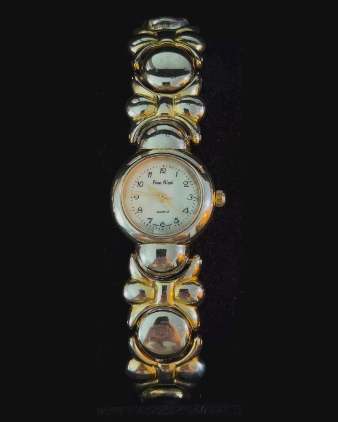 silver & gold circle watch